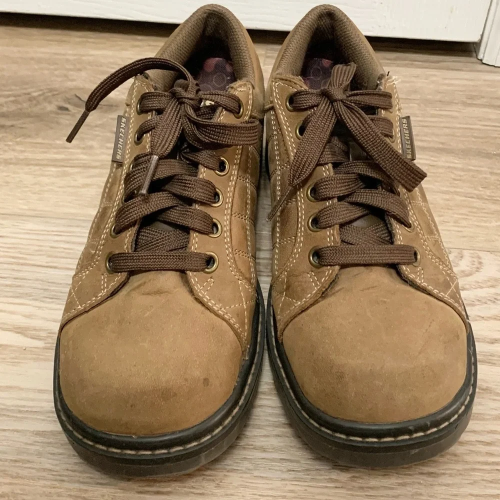 Skechers Y2K Jammers Chunky Oxford Leather Quilted Contrast Shoes 6.5